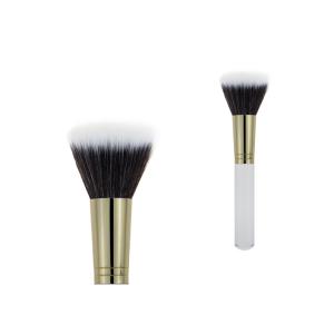 Quality Popular White Handle Makeup Buffer Brush With Aluminium Ferrule for sale
