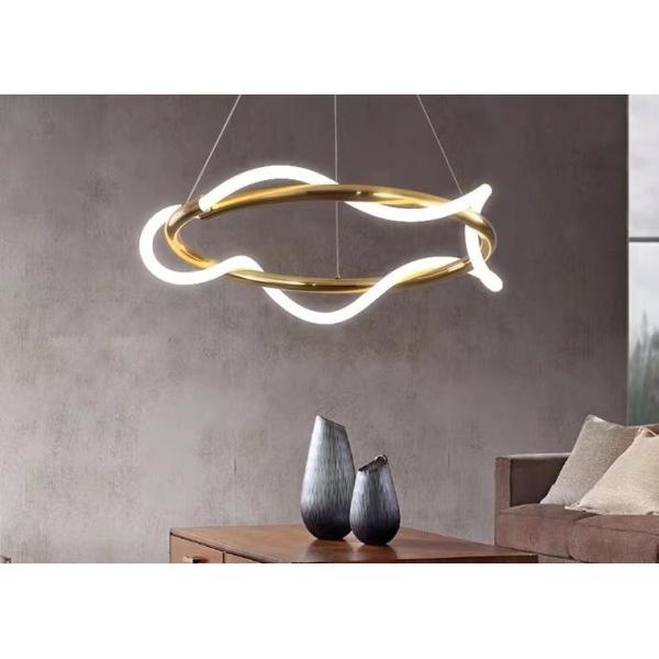 Manufacturer modern interior design pendant lighting rope gold metal hanging ceiling lamps creative led chandelier
