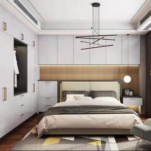 Modern Flat Packed Melamine Door Auto Swing Wardrobe In Matte Finish