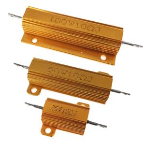 High Voltage Power canbus Load Resistor 12V 50W 200 ohm RX24 Gold Aluminum