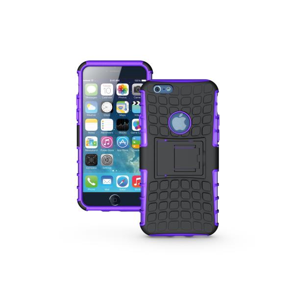 TPU+PC armor stand case for iPhone 6/6 Plus,unique design, Purple color, strong
