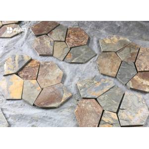 Rusty Yellow Slate Stepping Stones For Flooring , Outdoor Garden Slate Stones