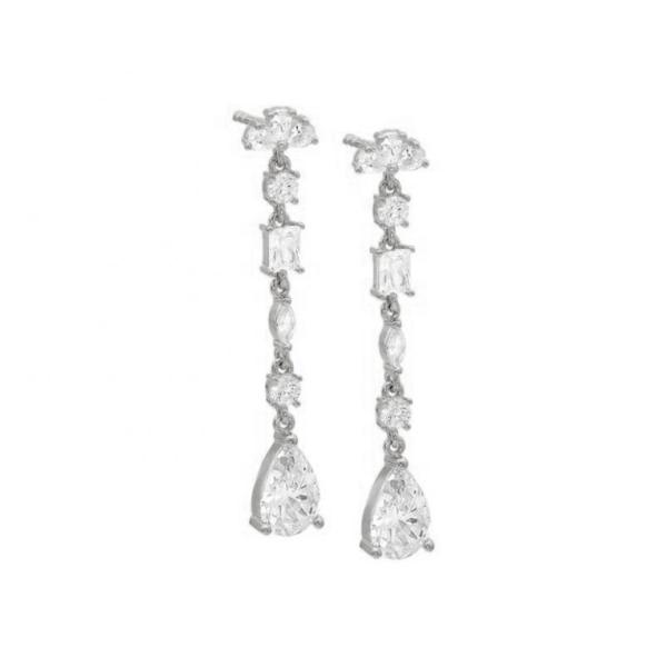 Religious Inspiration S925 Sterling Silver Gemstone Drop Earrings in 18K Gold Plating