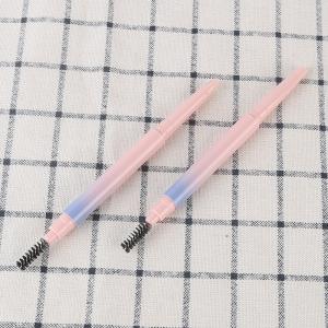 Plastic Cosmetic Empty Eyebrow Pencil Tube With Brush Customized
