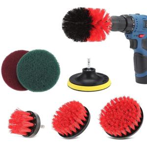 7pcs Drill Cleaning Brush Scouring Pad Attachments Medium Hard Bristles SGS