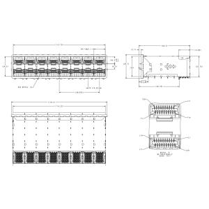 TE 2340033-5 zSFP+ Cage Assembly 2x8 Port With Integrated Connector 56 Gb/s EMI