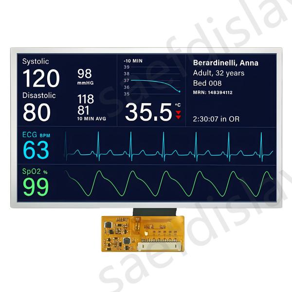 7 Inch Industrial Grade TFT Display LVDS Interface 1000nits Ultra Wide Operating Temperature Range