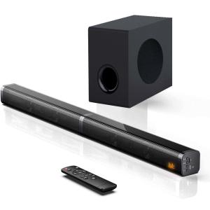 Bluetooth Wireless Soundbar Gray Wood Bluetooth Soundbar With 230W Outputs