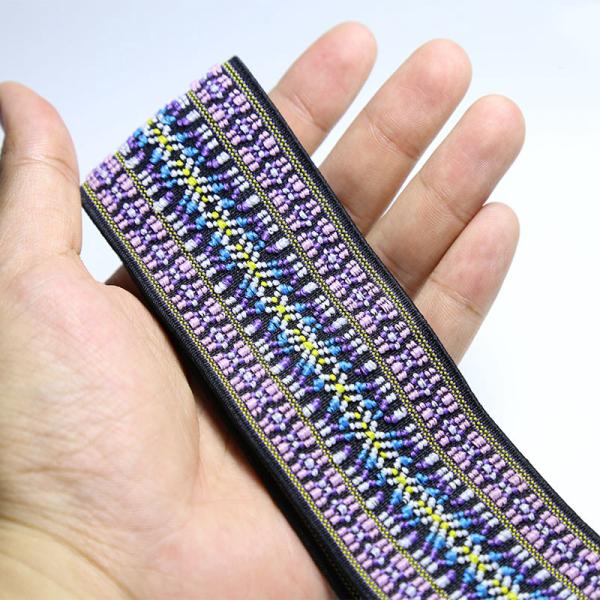 Retro Jacquard Ribbon for Garment Underwear Waistband Jacquard Elastic Band