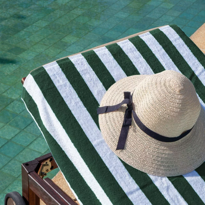 Coastal Stripe Yarn-Dyed Beach Towel: Soft, Absorbent, and Quick-Drying Large