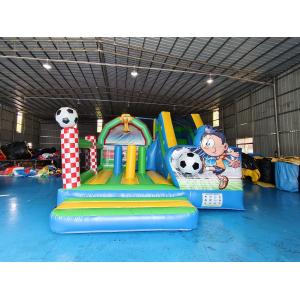 Kids PVC Inflatable Bouncer Combo With Slide Soccer Theme Castle Playground