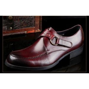 Full Grain Leather Men'S Dress Shoes Customized Business Monk Strap Brown Shoes