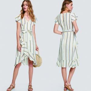 China lady fashion and casual striped dress on sale