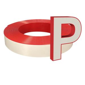 Red Aluminium Trim Cap 13cm Wide Single Edge Sign Trim Cap Adhesive