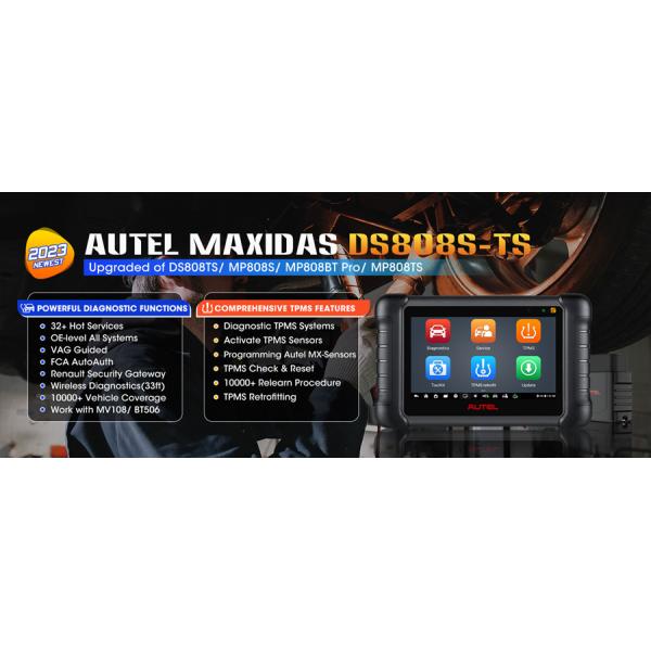 AUTEL MaxiDAS DS808S-TS Diagnostic Tool with Advanced ECU Coding & TPMS Services Upgraded of MP808S/ DS808TS