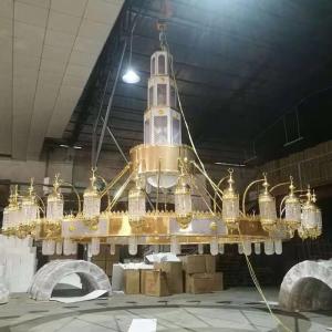 Custom Design Mosque Crystal Glass Project Lighting Stainless Steel Mosque