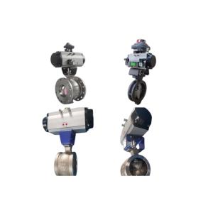 Quality Wafer Type V Port Pneumatic Ball Valve with Double Action Actuator Class 150-600 PN16-PN110 Size 1/2&quot;-24&quot; for sale