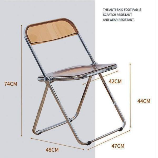 Custom Logo Clear Plastic Folding Chair for Garden Restaurant Cafe Wedding Banquet Even