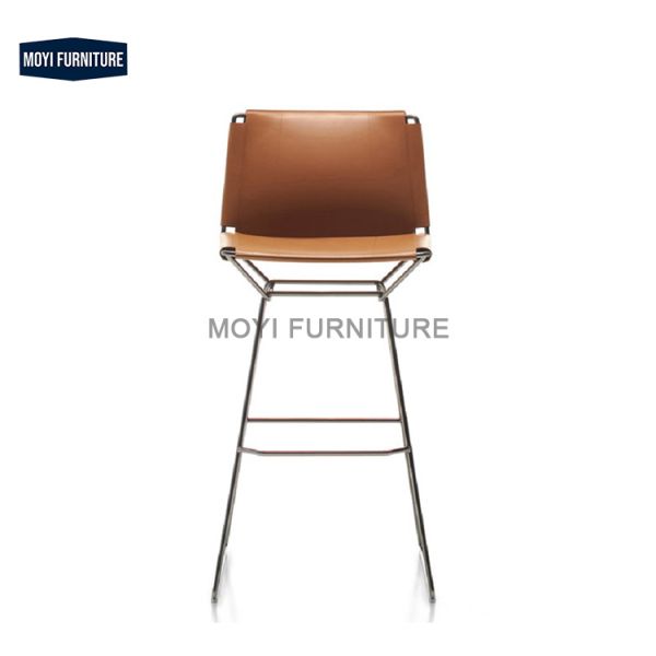 Buy Sling Saddle-Leather Bar Stool (Stainless Steel Frame) at wholesale prices