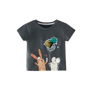 China 0.8M Black Round Neck T Children'S Sports Shirts Quick Dry Animal Cartoon Odm on sale