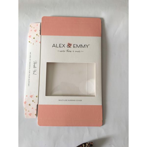 Wholesale customized die cut color paper box flat packed with PVC window