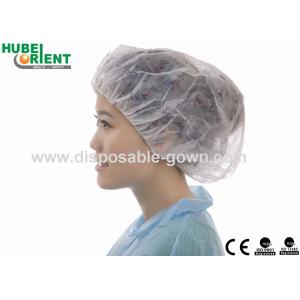 Quality Dustproof 10gsm Disposable Bouffant Cap With Single Elastic for sale