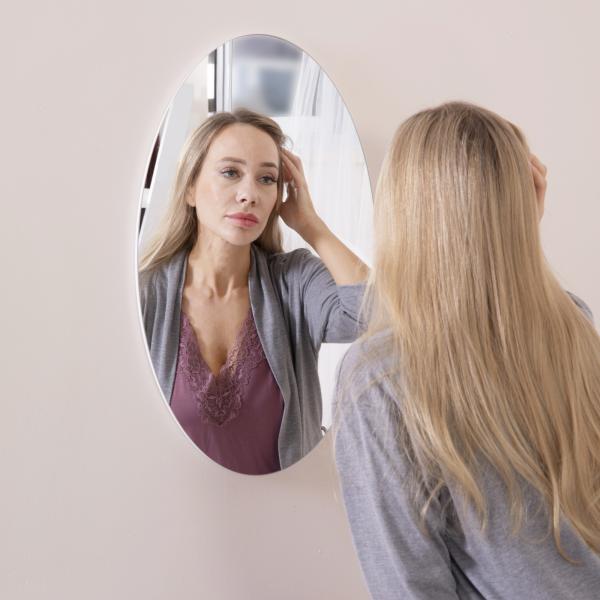 Buy Oval Frameless Wall Mounted Makeup Mirror 1.8CM Thickness at wholesale prices