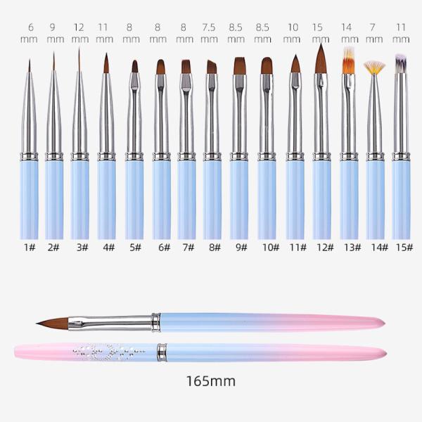 Nail Art Brushes Gel Polish Painting Drawing Acrylic Brush Eco-friendly Kolinsky Acrylic Nail Brush