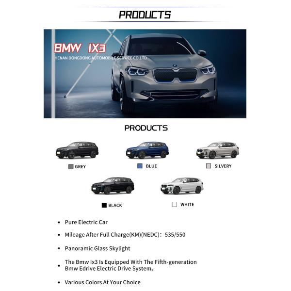 2022 Bmw Ix3 Model Economic High Speed Electric Car for Adults Maximum Power kw 210