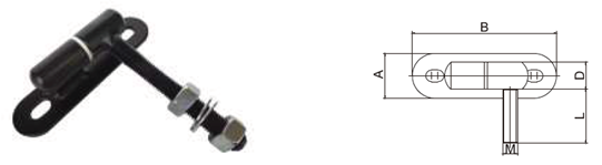 M16 Bolt On Garden Black Adjustable Gate Hinge Hardware Heavy Duty For Steel Swing Gate