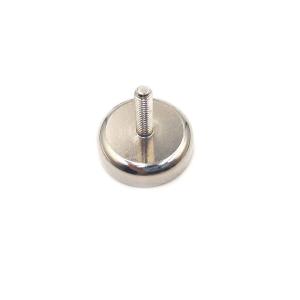 Small Neodymium Pot Magnet With Threaded Stem High Performance