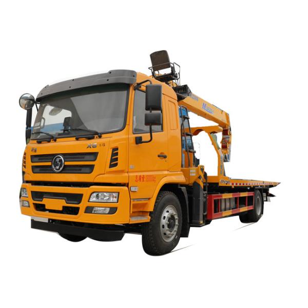 Buy SHACMAN 4x2 Tow Trucks Wrecker Truck One Tow Two Vehicle 12 Tons Flatbed Body  Road-block With Crane at wholesale prices