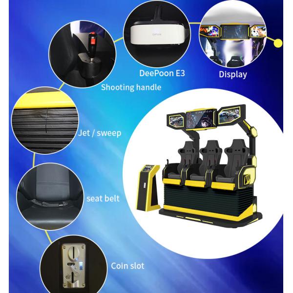 Easy Maintenance Virtual Reality Cinema 3 Seats 9D VR Motion Chair