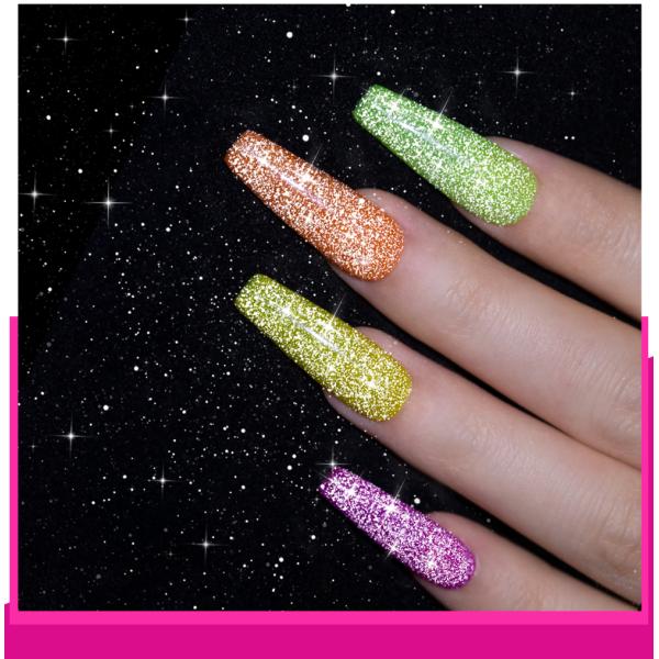 New Arrival Glow in Dark Super Shiny UV Nail Gel Polish Disco Gel Glitter for Nail Art OEM Flashing Gel Polish