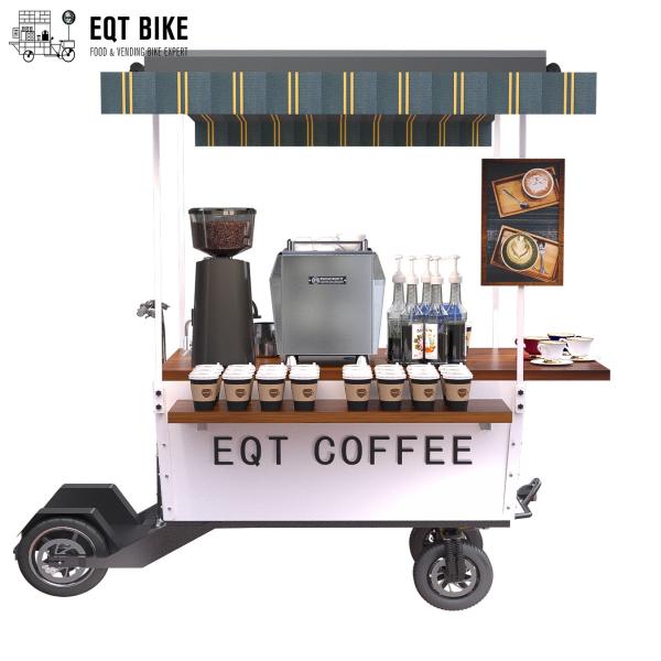 Buy 18KM/H Vending Scooter Box Structure Coffee Bike Cart at wholesale prices