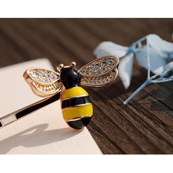 Cute Alloy Silver Plating Bee Clip Pink And Yellow For Children Beekeepers