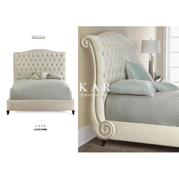 Buy High Headboard Cream Boxspring Princess Bed at wholesale prices