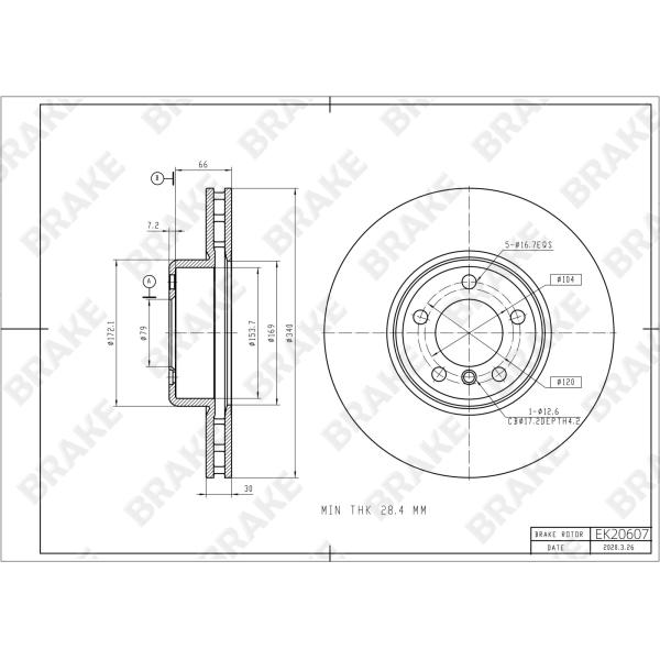 P60ES BMW Big Brake Kit For 3 Series GT 18 Inch Car Rim Front 6 Piston Caliper Brake Kit Auto Brake Aystem