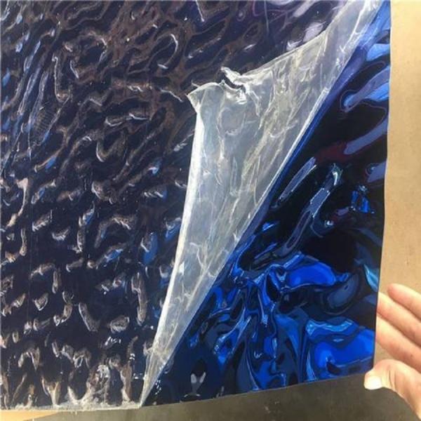 Blue Color Water Ripple Stainless Steel Sheet 0.3 - 3.0mm Thickness 4ft*8ft SS Sheet