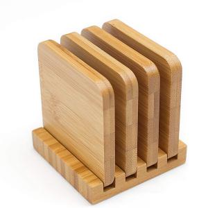 Light Waterproof Carbonized Bamboo Wooden Coasters For Glass Kitchenware