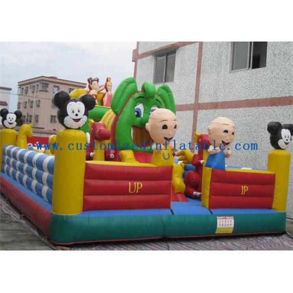 Kids Inflatable Amusement Park Equipment , Inflatable Fun City For Toddlers
