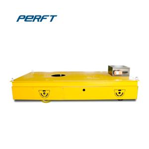 Rubber Wheel Battery Power Material Handling Rail Transfer Cart Flat Trolley