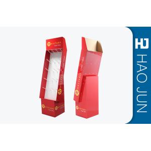 Quality OEM/ODM Eco-Friendly Cardboard Display Stands In Red With Long Hooks For Promotion for sale