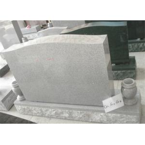 Curve Funeral Monuments Granite , Upright Tombstones And Headstones With Vase