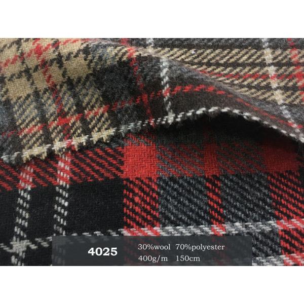 58 inch Red Plaid Tweed Fabric / 800gsm Wool Tweed Upholstery Fabric