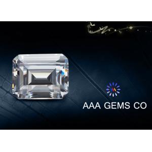 Earring loose Moissanite , 3.5MM White Emerald Cut Moissanite