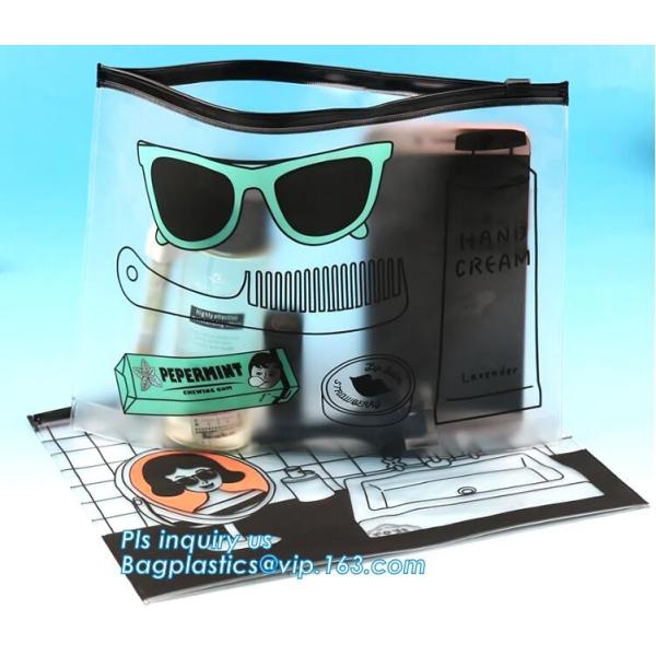 Buy bag with slider for cosmetic, Ecofriendly Non-toxic eco-friendly heat seal clear pink PVC slider zip bags, slider zipper at wholesale prices