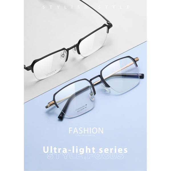 Men Titanium Frame Glasses , OEM Transparent Half Frame Glasses