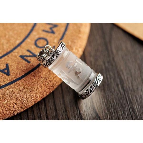 Women's and Men's 925 Sterling Silver Chain with Clear Cubic Zirconia Buddhism Amulet Necklace(N6030802C)