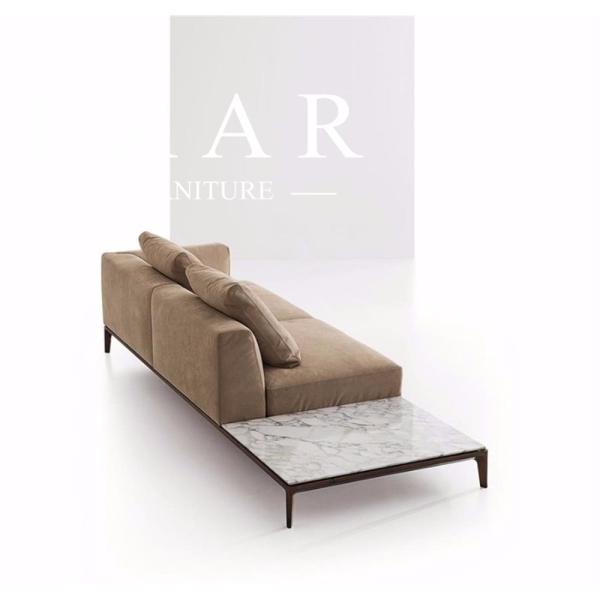 European Modern Style Living Room Furniture New Model Light-brown Leather Sofa Set Pictures